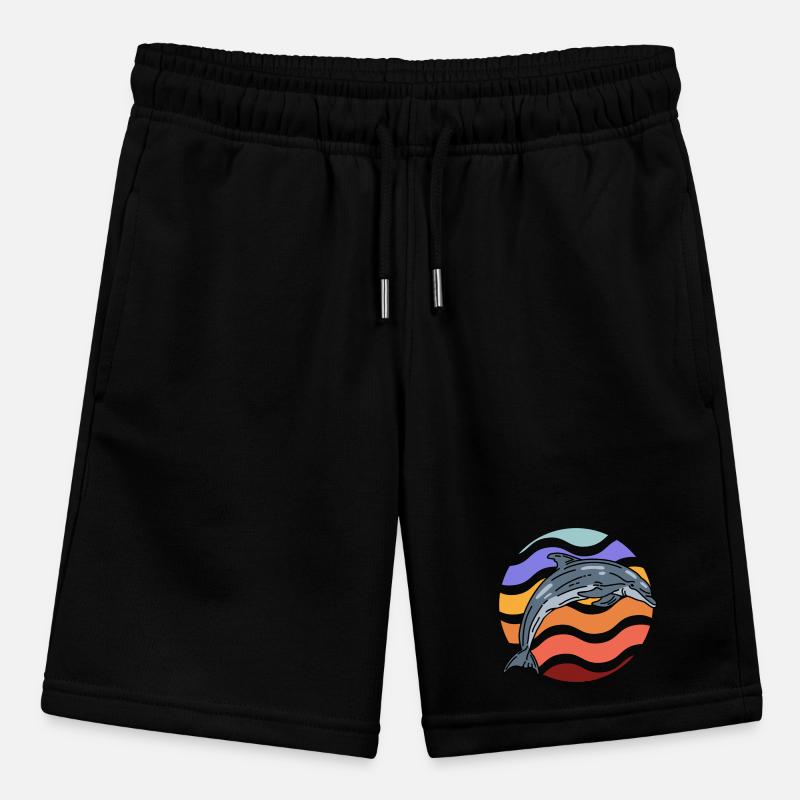 Dolphin in wave pattern Stanley/Stella MINI BOLTER Organic Teen Jogging Shorts
