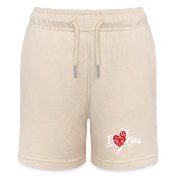 Red Bike Heart Metallteile - Stanley/Stella Teenager Bio-Joggingshorts MINI BOLTER - Natur - Vorne