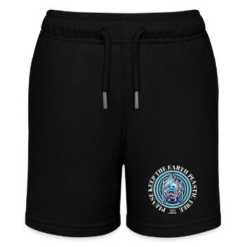 Plastic-free soil - Stanley/Stella MINI BOLTER Organic Teen Jogging Shorts - black - Front