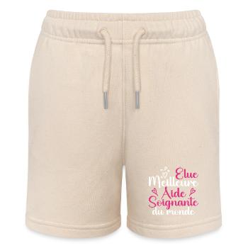 Voted Best Caregiver in the World - Stanley/Stella MINI BOLTER Organic Teen Jogging Shorts - soft Ecru - Front