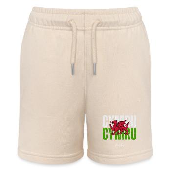 Flagge von Wales, walisischer Stolz - Stanley/Stella Teenager Bio-Joggingshorts MINI BOLTER - Natur - Vorne