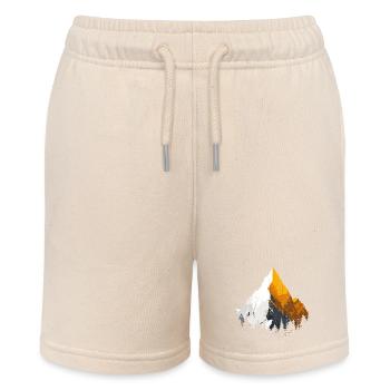Golden Peak Mountain Silhouette - Stanley/Stella MINI BOLTER Organic Teen Jogging Shorts - soft Ecru - Front
