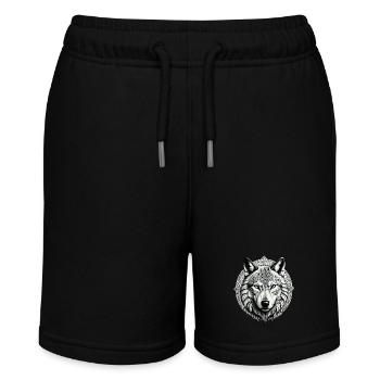 Wolf mit keltischem Knoten 01 - Stanley/Stella Teenager Bio-Joggingshorts MINI BOLTER - Schwarz - Vorne