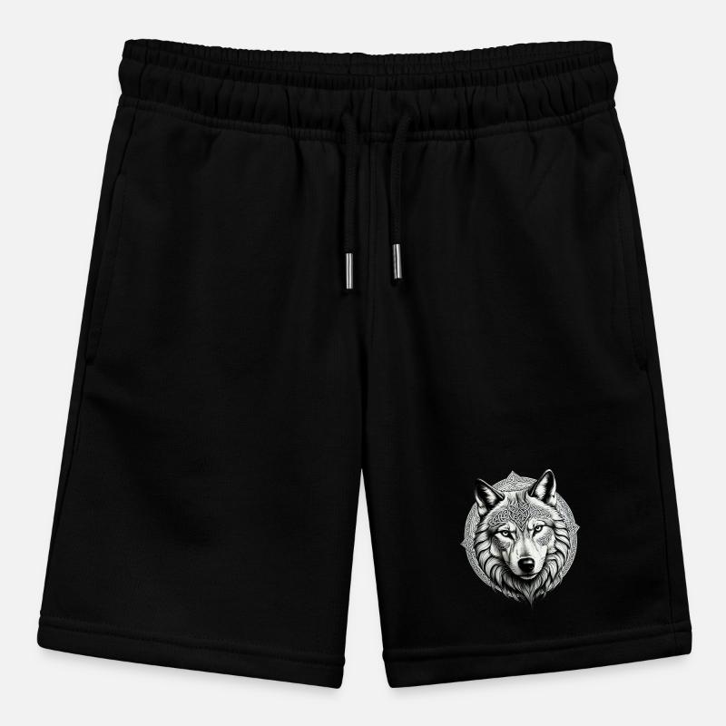 Wolf mit keltischem Knoten 01 Stanley/Stella Teenager Bio-Joggingshorts MINI BOLTER