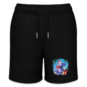 Hippos Christmas - Stanley/Stella MINI BOLTER Organic Teen Jogging Shorts - black - Front