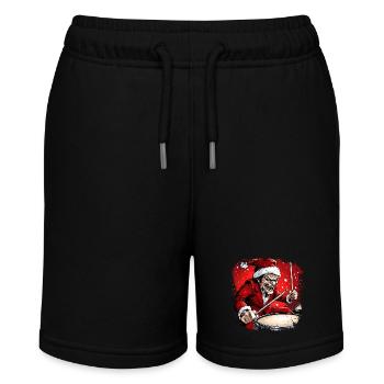 Schlagzeuger Weihnachten - Stanley/Stella Teenager Bio-Joggingshorts MINI BOLTER - Schwarz - Vorne
