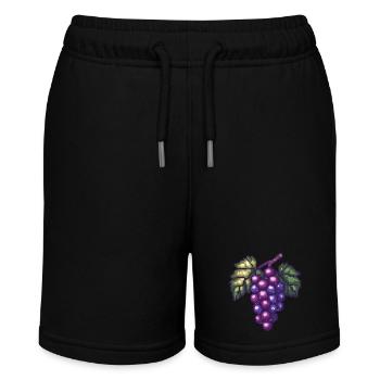 Weintrauben Pixel - Stanley/Stella Teenager Bio-Joggingshorts MINI BOLTER - Schwarz - Vorne