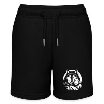 Wolf und Lamm wir können alle Freunde sein - Stanley/Stella Teenager Bio-Joggingshorts MINI BOLTER - Schwarz - Vorne
