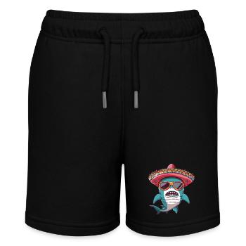 Shark Comic Funny Sombrero - Stanley/Stella MINI BOLTER Organic Teen Jogging Shorts - black - Front