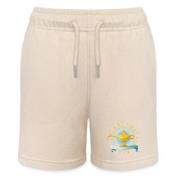 strahlende goldene orientalische Wunderlampe - Stanley/Stella Teenager Bio-Joggingshorts MINI BOLTER - Natur - Vorne