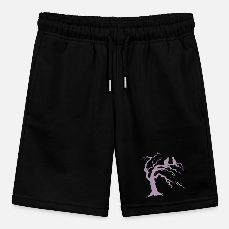 Dead tree with 2 cats silhouette Stanley/Stella MINI BOLTER Organic Teen Jogging Shorts
