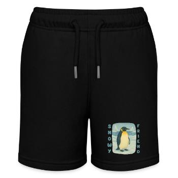 Pinguin-Schneefreund - Stanley/Stella Teenager Bio-Joggingshorts MINI BOLTER - Schwarz - Vorne
