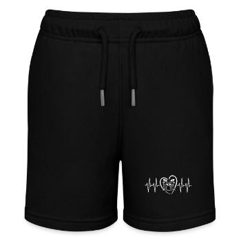 Schlagzeug mit Herzlinie Rhythmus Drummerdesign - Stanley/Stella Teenager Bio-Joggingshorts MINI BOLTER - Schwarz - Vorne