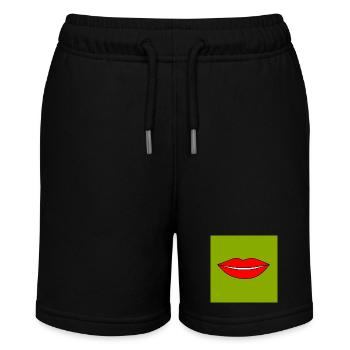 Pop-Art Lippen Lippenstift Poster bunt Geschenk - Stanley/Stella Teenager Bio-Joggingshorts MINI BOLTER - Schwarz - Vorne
