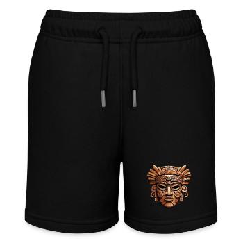 Ornate Carved Aztec, Mayan, Inca Mask - Stanley/Stella MINI BOLTER Organic Teen Jogging Shorts - black - Front