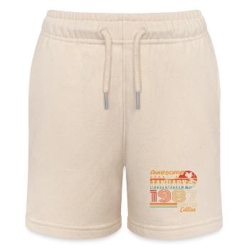 Geburtstagsgeschenk - geboren im Januar 1987 - Stanley/Stella Teenager Bio-Joggingshorts MINI BOLTER - Natur - Vorne