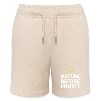 Nature Before Profit | Forest trees nature love of nature - Stanley/Stella MINI BOLTER Organic Teen Jogging Shorts - soft Ecru - Front