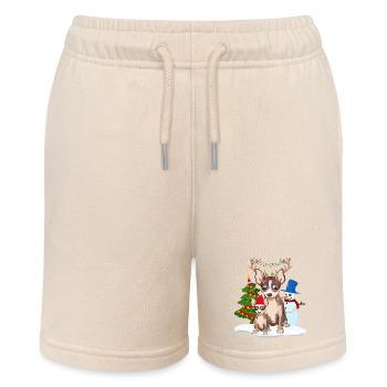 chihuahua christmas - christmas dogs gift - Stanley/Stella MINI BOLTER Organic Teen Jogging Shorts - soft Ecru - Front