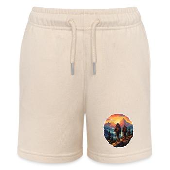 Wandern im Abendrot im Gebirge als Hobby - Stanley/Stella Teenager Bio-Joggingshorts MINI BOLTER - Natur - Vorne
