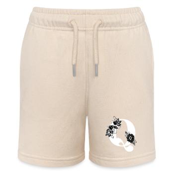 Lettre q floral noir et blanc - Short bio MINI BOLTER Stanley/Stella Ado - écru doux - Devant