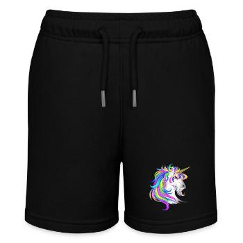 Einhorn wütend - Stanley/Stella Teenager Bio-Joggingshorts MINI BOLTER - Schwarz - Vorne