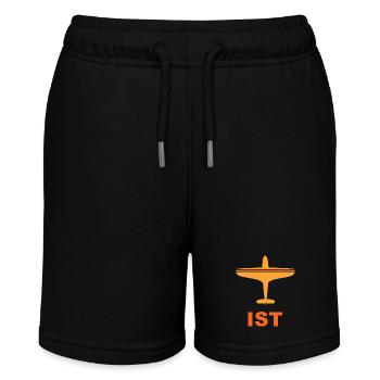 Flughafen Istanbul - Türkei - Spotter - Spotting - Stanley/Stella Teenager Bio-Joggingshorts MINI BOLTER - Schwarz - Vorne