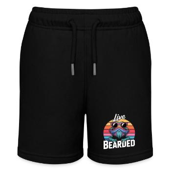Live Bearded! Bartagame Reptil Terraristik - Stanley/Stella Teenager Bio-Joggingshorts MINI BOLTER - Schwarz - Vorne