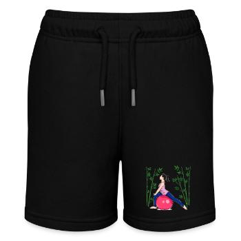 Pilates Exercise Fitness Workout Workout - Stanley/Stella MINI BOLTER Organic Teen Jogging Shorts - black - Front