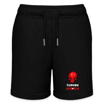 Türkei Totenkopf Design - Stanley/Stella Teenager Bio-Joggingshorts MINI BOLTER - Schwarz - Vorne