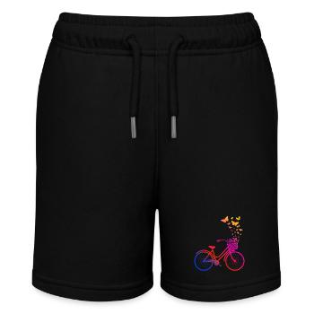 Damenrad, Fahrrad Schmetterlinge - Stanley/Stella Teenager Bio-Joggingshorts MINI BOLTER - Schwarz - Vorne