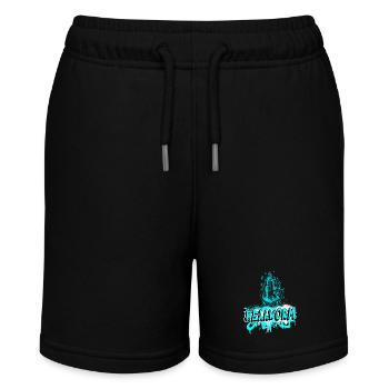 Pellworm Leuchtturm Graffiti Design - Stanley/Stella Teenager Bio-Joggingshorts MINI BOLTER - Schwarz - Vorne