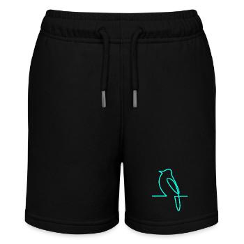 Neonvogel am Ast - Stanley/Stella Teenager Bio-Joggingshorts MINI BOLTER - Schwarz - Vorne