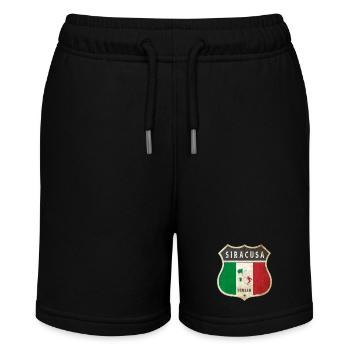 Syrakus Italien Wappen Flaggen Design - Stanley/Stella Teenager Bio-Joggingshorts MINI BOLTER - Schwarz - Vorne