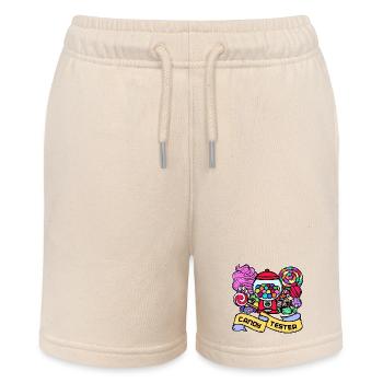 Naschkatzen Bonbon Süßigkeiten Konditor Statement - Stanley/Stella Teenager Bio-Joggingshorts MINI BOLTER - Natur - Vorne