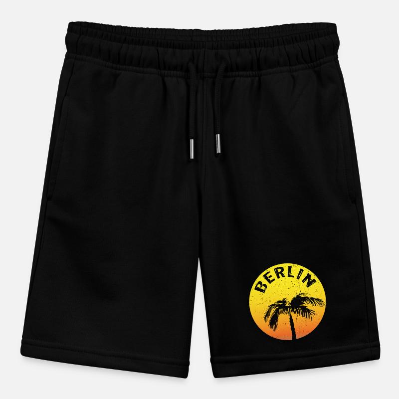 Berlin claim round with palm tree Stanley/Stella MINI BOLTER Organic Teen Jogging Shorts