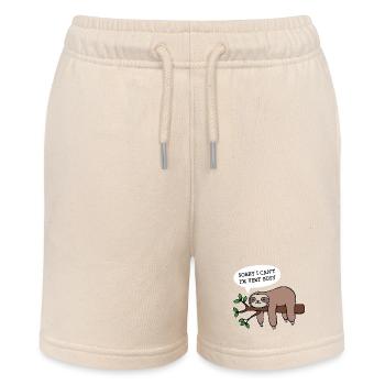 Dschungel Tier Faul Statement Faultier Schlafen - Stanley/Stella Teenager Bio-Joggingshorts MINI BOLTER - Natur - Vorne