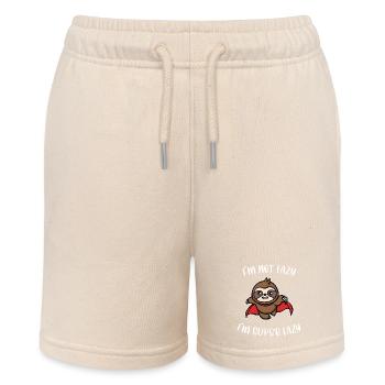 Humorvoll Faultier Statement Tier Faul Dschungel - Stanley/Stella Teenager Bio-Joggingshorts MINI BOLTER - Natur - Vorne