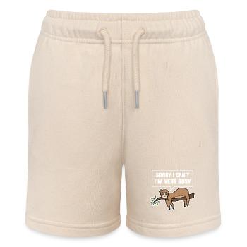 Faultier Chillen Tier Statement Säugetier Faul - Stanley/Stella Teenager Bio-Joggingshorts MINI BOLTER - Natur - Vorne