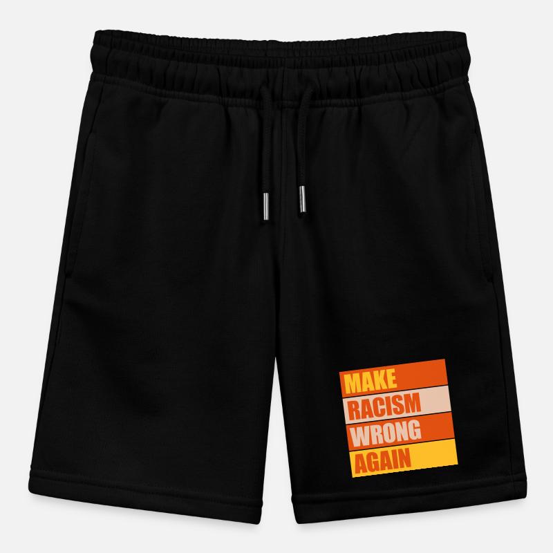 make racism wrong again Stanley/Stella MINI BOLTER Organic Teen Jogging Shorts