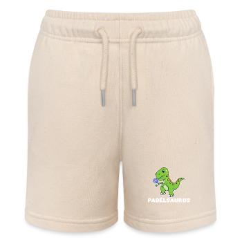 Padel-Tennis Spieler Cooler Spruch Dinosaurier - Stanley/Stella Teenager Bio-Joggingshorts MINI BOLTER - Natur - Vorne
