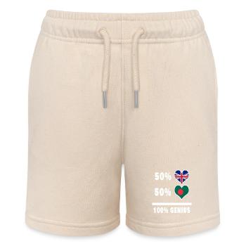 Bangladesh and Great Britain 100% Genius Flag - Stanley/Stella MINI BOLTER Organic Teen Jogging Shorts - soft Ecru - Front