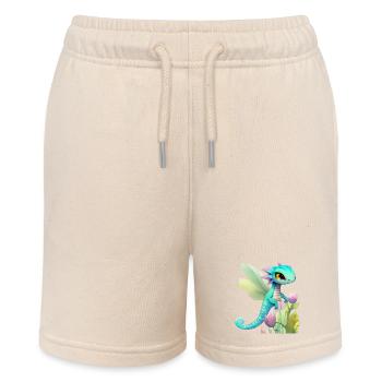 Kawaii Dragon Cartoon sur Fleur Rose - Short bio MINI BOLTER Stanley/Stella Ado - écru doux - Devant