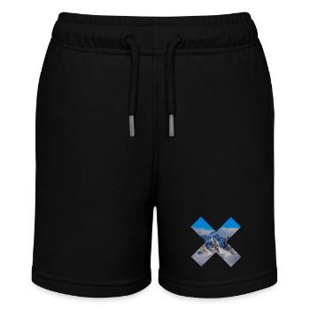 Abstract snow-capped mountains - Stanley/Stella MINI BOLTER Organic Teen Jogging Shorts - black - Front