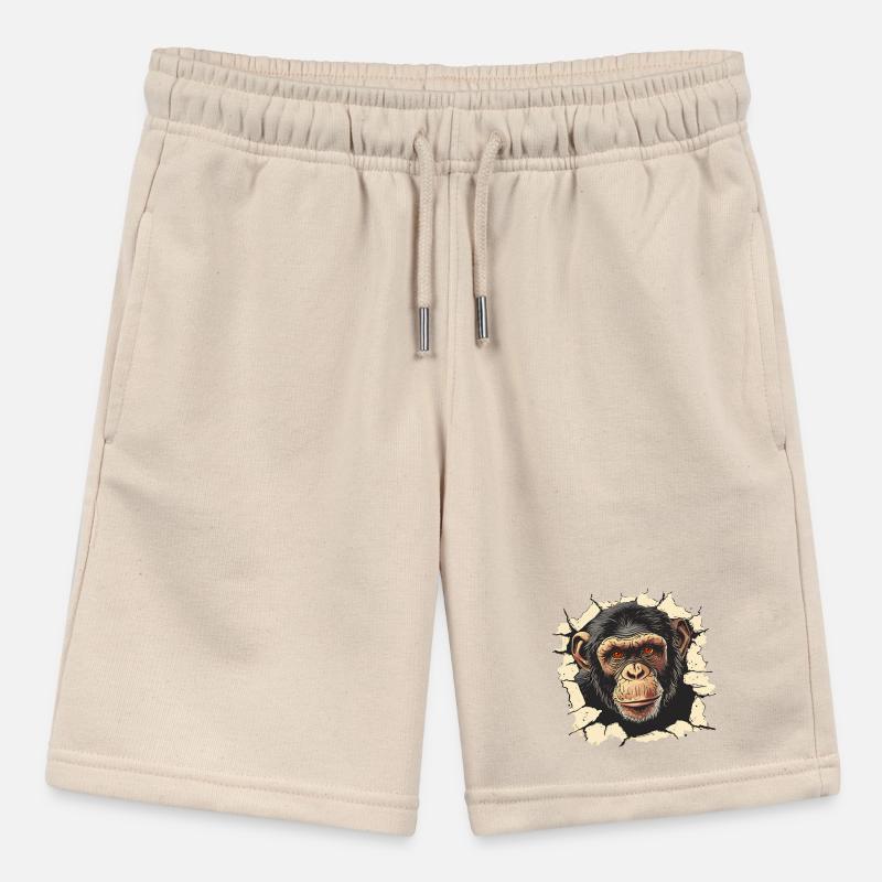 Affe Affenkopf Schimpanse Affen Stanley/Stella Teenager Bio-Joggingshorts MINI BOLTER