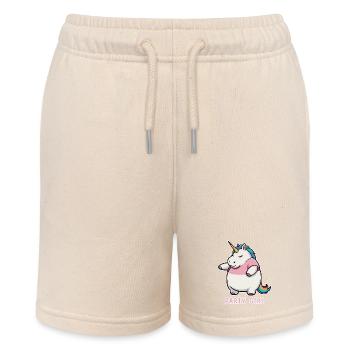 Unicorn Party Girl - Stanley/Stella MINI BOLTER Organic Teen Jogging Shorts - soft Ecru - Front