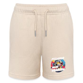 Angeln mit Opa mit buntem Fischdesign - Stanley/Stella Teenager Bio-Joggingshorts MINI BOLTER - Natur - Vorne