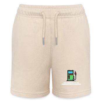 Zapfsäule Energie Tanken Statement Tankstelle - Stanley/Stella Teenager Bio-Joggingshorts MINI BOLTER - Natur - Vorne