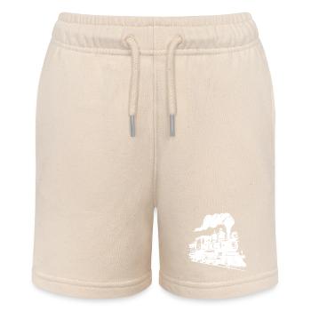 Steam Locomotive Graphics - Stanley/Stella MINI BOLTER Organic Teen Jogging Shorts - soft Ecru - Front