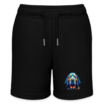 Bloodhound Hunderasse Bunte Karikatur Kawaii - Stanley/Stella Teenager Bio-Joggingshorts MINI BOLTER - Schwarz - Vorne