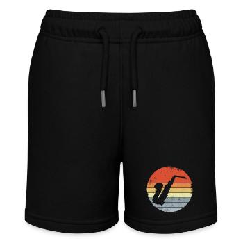 Vintage Saxophone Sketch - Stanley/Stella MINI BOLTER Organic Teen Jogging Shorts - black - Front